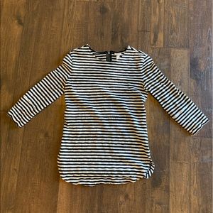 Merona 3/4 Black & White Striped Shirt Sz XS